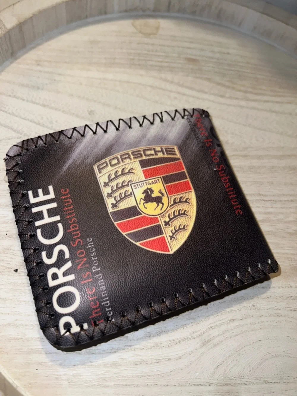 Brown Leatherette Men's Wallet - Logo